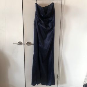 Navy satin dress